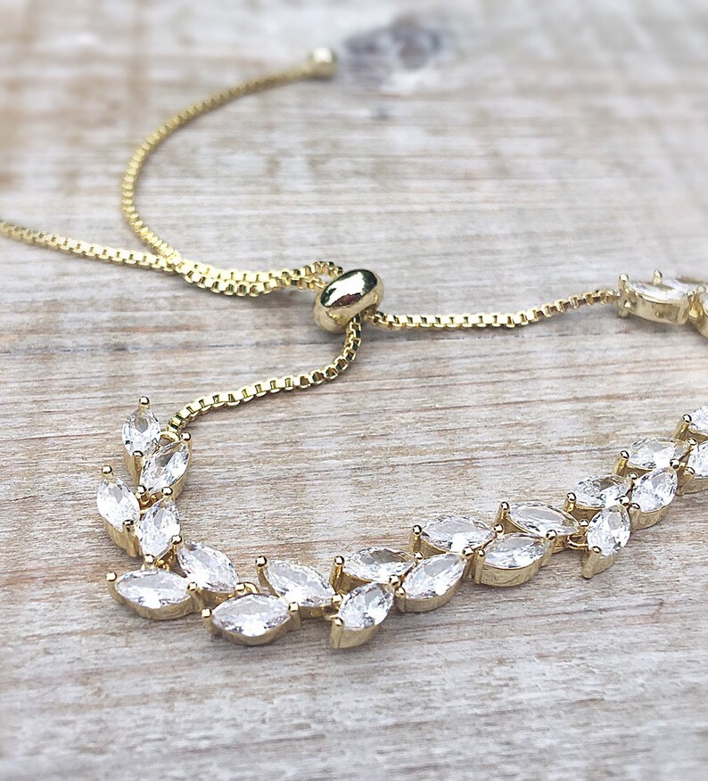 Gold Bracelet Adjustable Sliding Clasp Bracelet Yellow Gold Etsy UK