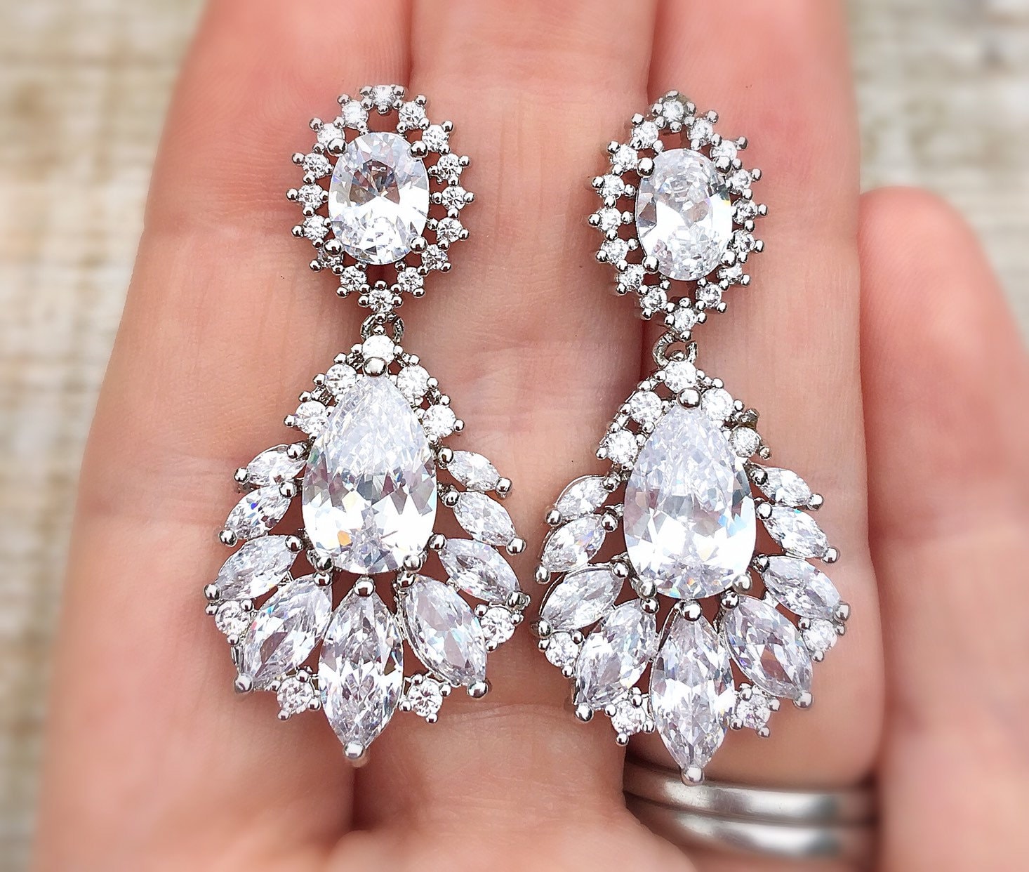 Large wedding deals earrings