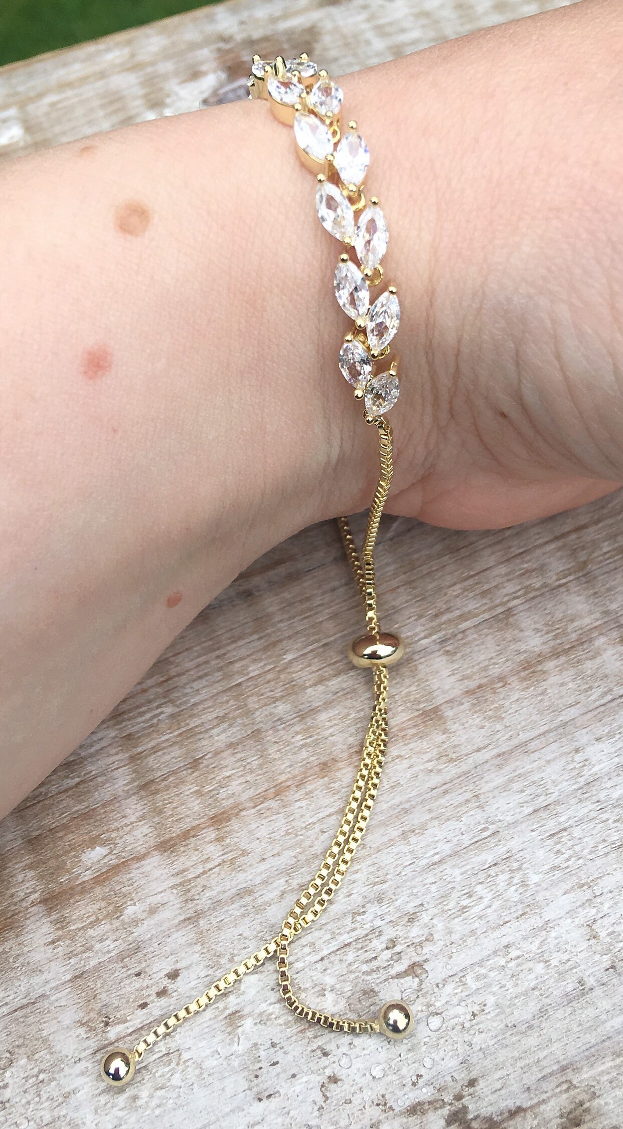 Gold Bracelet Adjustable Sliding Clasp Bracelet Yellow Gold Etsy UK