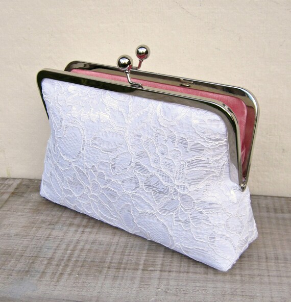 white lace clutch