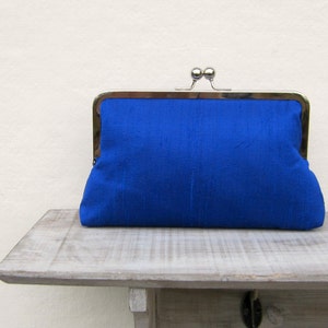 Royal blue bridal clutch bag, wedding clutch, royal blue bridesmaid clutch, silk evening clutch, clutch purse, electric blue clutch bag