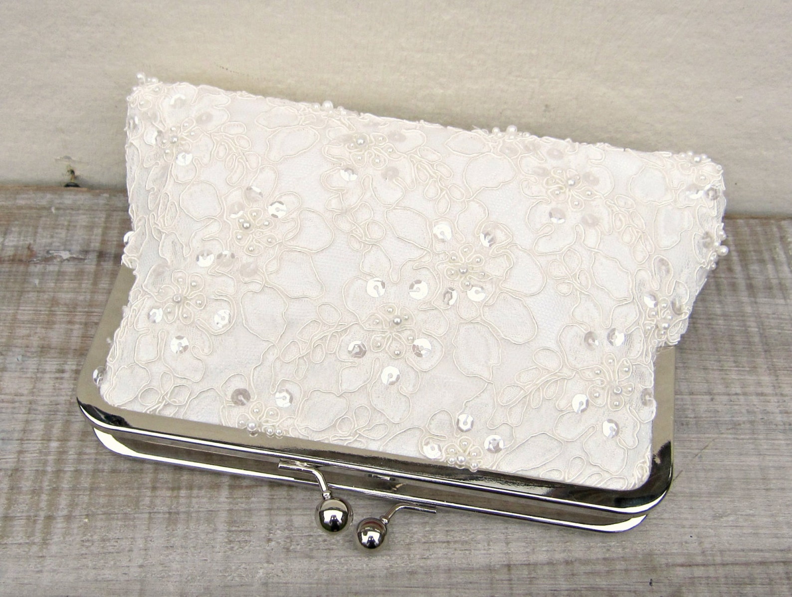 Lace Bridal Clutch Bag Ivory Pearl and Sequin Wedding Clutch - Etsy UK
