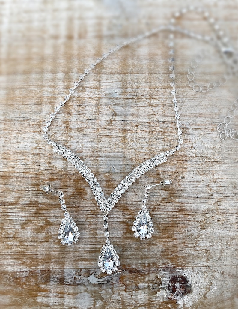 wedding jewellery set bridal jewellery set wedding necklace and earring set Bridal necklace and earring set crystal jewelry set