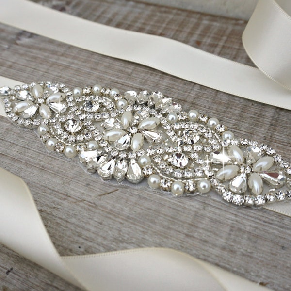 Bridal belt, bridal sash, bridesmaid belt, sash belt, rhinestone belt, pearl crystal sash, wedding dress belt, great gatsby wedding