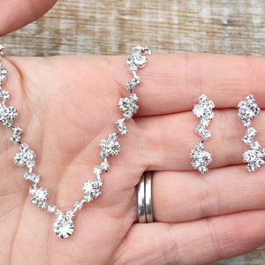 Bridal necklace and earring set, wedding necklace and earring set, bridal jewellery set, crystal jewelry set, wedding jewellery set