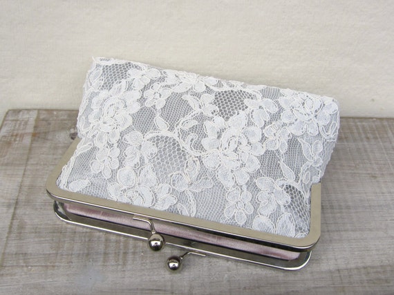 Silver bridal clutch shop