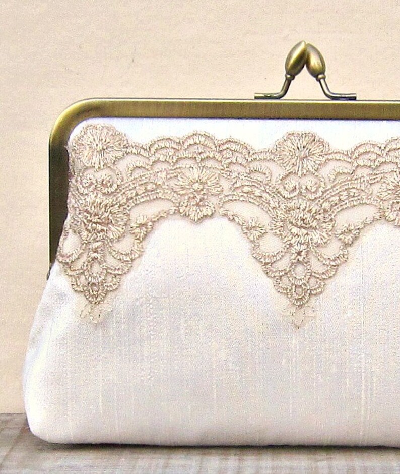Gold lace clutch gold and ivory bridal clutch gatsby | Etsy