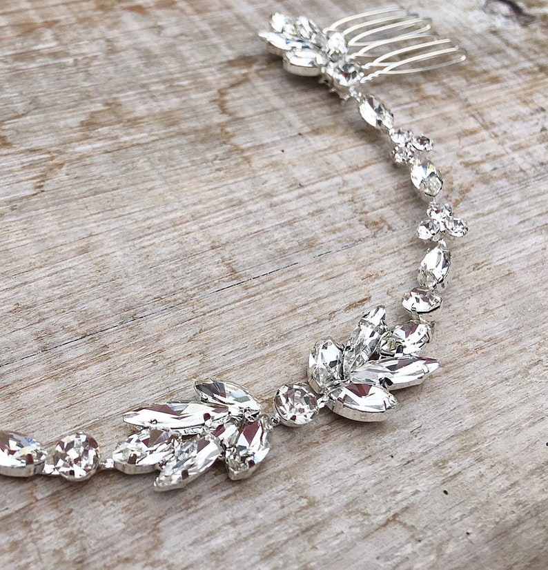 bridal hair band silver hair piece silver bridal headband wedding headpiece hair comb Bridal hair accessories bridal headpiece