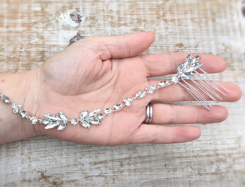 bridal hair band silver hair piece silver bridal headband wedding headpiece hair comb Bridal hair accessories bridal headpiece