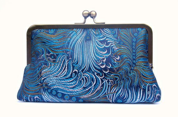 Blue top bridal clutch