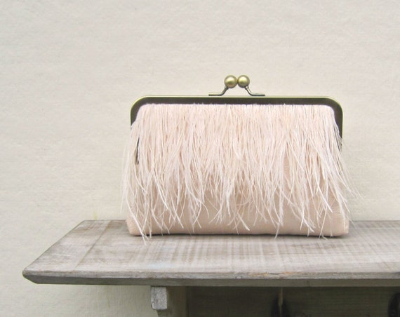 ostrich feather clutch