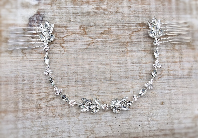 bridal hair band silver hair piece silver bridal headband wedding headpiece hair comb Bridal hair accessories bridal headpiece