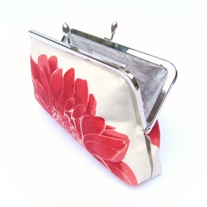 Bridal clutch bag, wedding clutch, bridesmaid clutch, red floral evening clutch, clutch purse, bridal purse, wedding accessory image 3