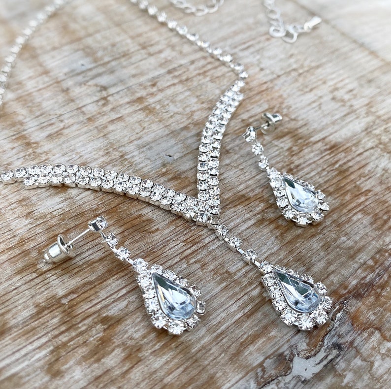 wedding jewellery set bridal jewellery set wedding necklace and earring set Bridal necklace and earring set crystal jewelry set