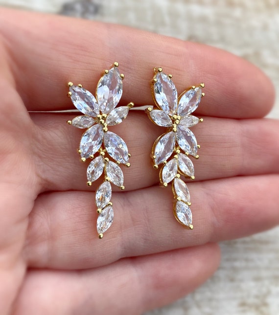Yellow gold shop bridal earrings