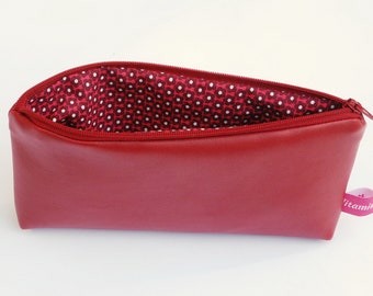 Red cosmetic bag