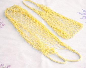 Vintage Blaue Baumwoll Einkaufstasche Avoska, UDSSR Markttasche 70er Jahre