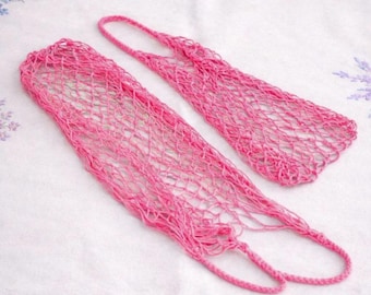 Vintage Blaue Baumwoll Einkaufstasche Avoska, UDSSR Markttasche 70er Jahre