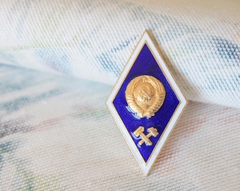 graduierter Technischer Universität, Graduierung der UdSSR, Heißemailraute, Vintages Sowjetunion-Abzeichen, Weinlese-Sowjetbildung