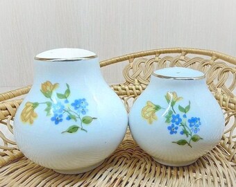 Set von zwei Salzstreuer, Pfefferstreuer, Gewürzstreuer, vintage Wohndeko, Porzellan Set, Küchenutensilien, Tischdeko