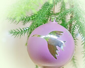 Vintage Weihnachtskugel Ornament: Silberne Gans, 1970s Retro Decor