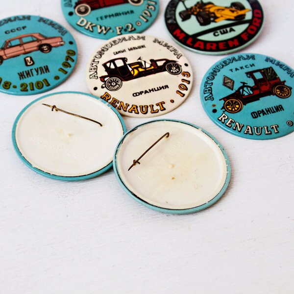 Vintage Soviet Era Car Pins, 1970s Auto Badges, Set of 7 - Etsy