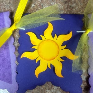 Rapunzel banner, Best Day Ever Banner, custom birthday banner, Tangled inspired banner,  girl decorations in purple and yellow