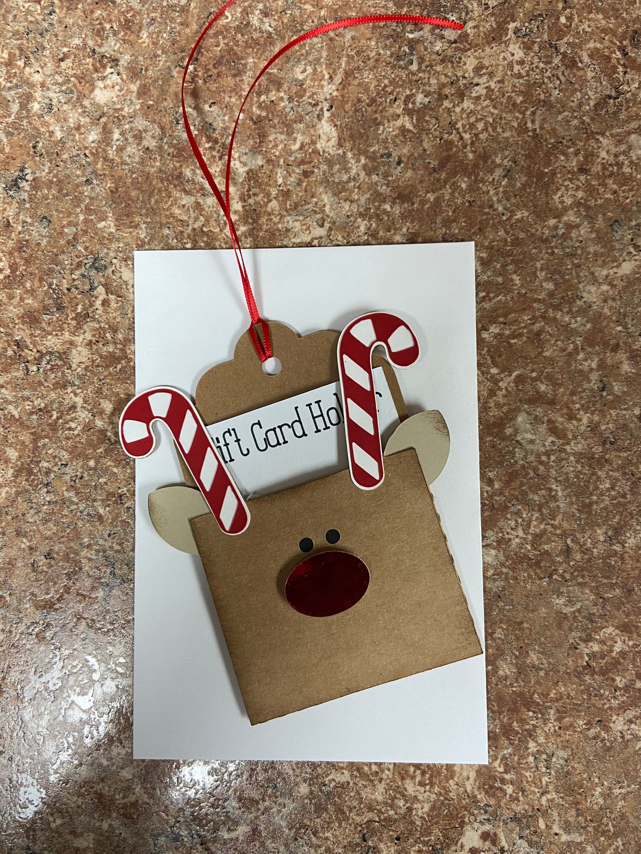 Reindeer Christmas Gift Card holder card holder candy cane Etsy