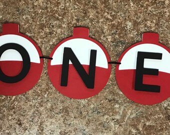 1st birthday, ONE banner, Highchair  Banner, O'fishally ONE,  bobber banner, fishing banner, custom banner, boy decorations, fish banner