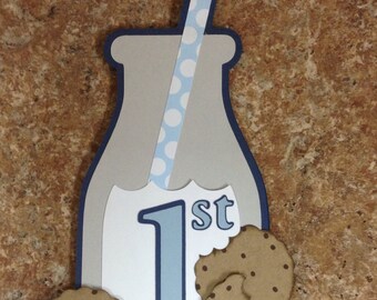 Milk and Cookies smash cake topper, smash cake topper, boy decorations