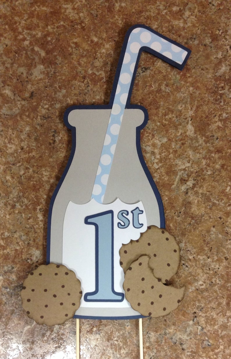 Milk and Cookies smash cake topper Etsy