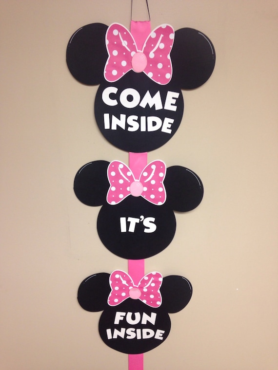 Minnie Mouse Door Sign, door sign, minnie head decorations, custom door sign,door hanger, custom door hanger