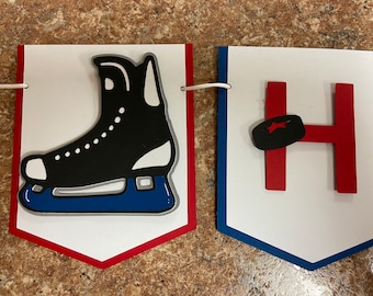 Banner personalizado, banner de cartulina, cumpleaños de niños, banner de feliz cumpleaños de hockey, banner de hockey, cumpleaños deportivo, feliz cumpleaños deportivo