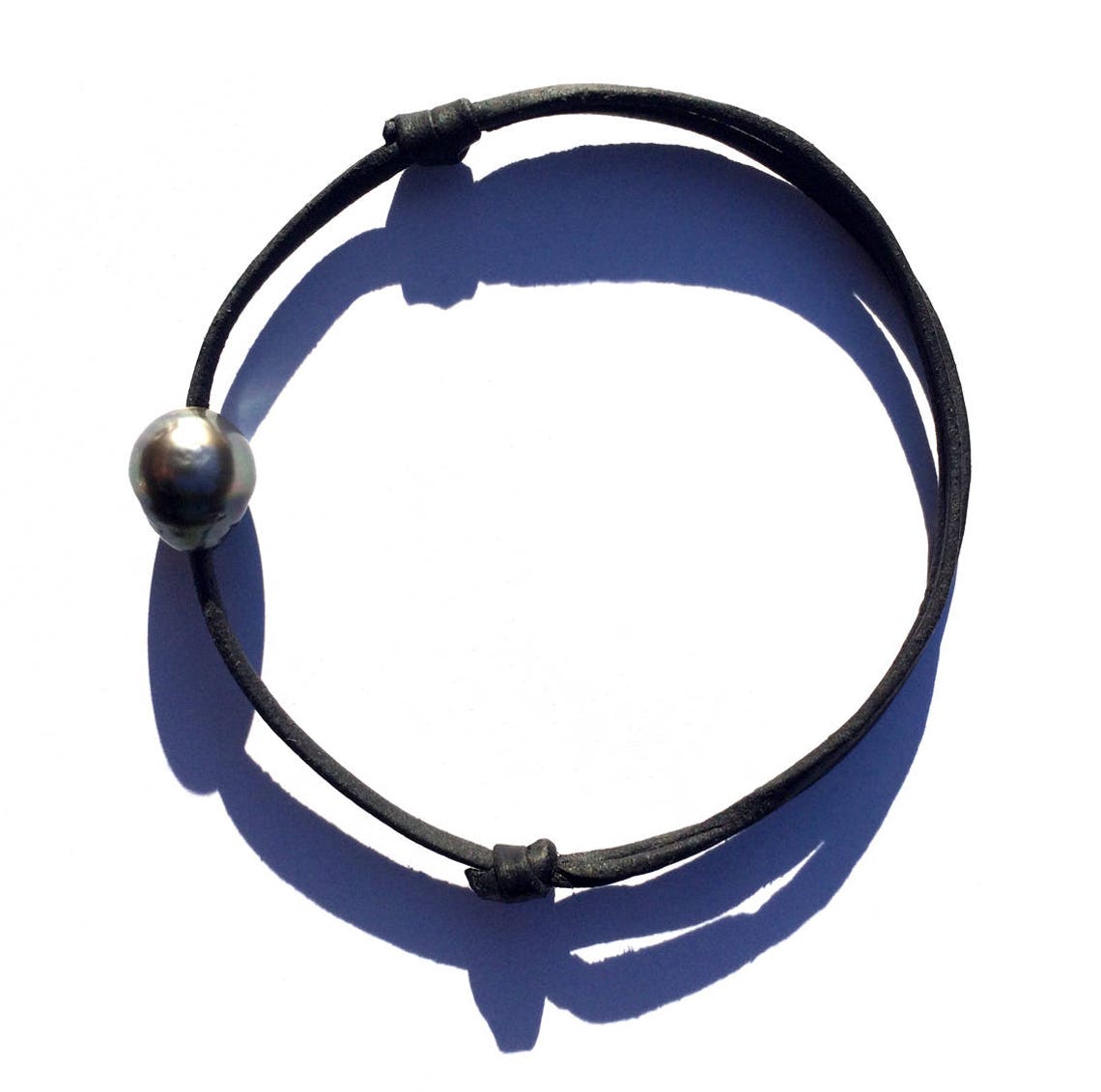 Bracelet En Argent Rempli Or 14ct Avec Perle Noire De Tahiti Naturelle - Modèle 1823 Neuf