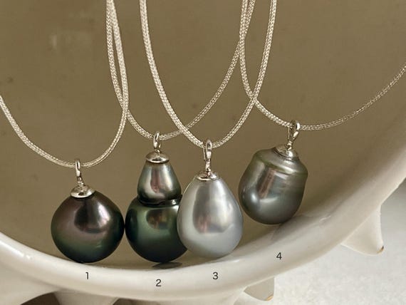Tahitian or Australian Pearl Necklace on Japanese Silk Cord and sterling silver 925