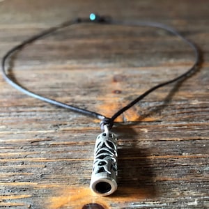 Tahitian pearl and Tiki on Australian leather, unisex necklace, genuine tahitian pearl and rhodied solid silver tiki.