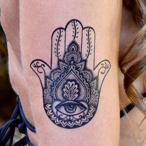 Hamsa Hand - Waterproof Temporary Tattoo - Medium