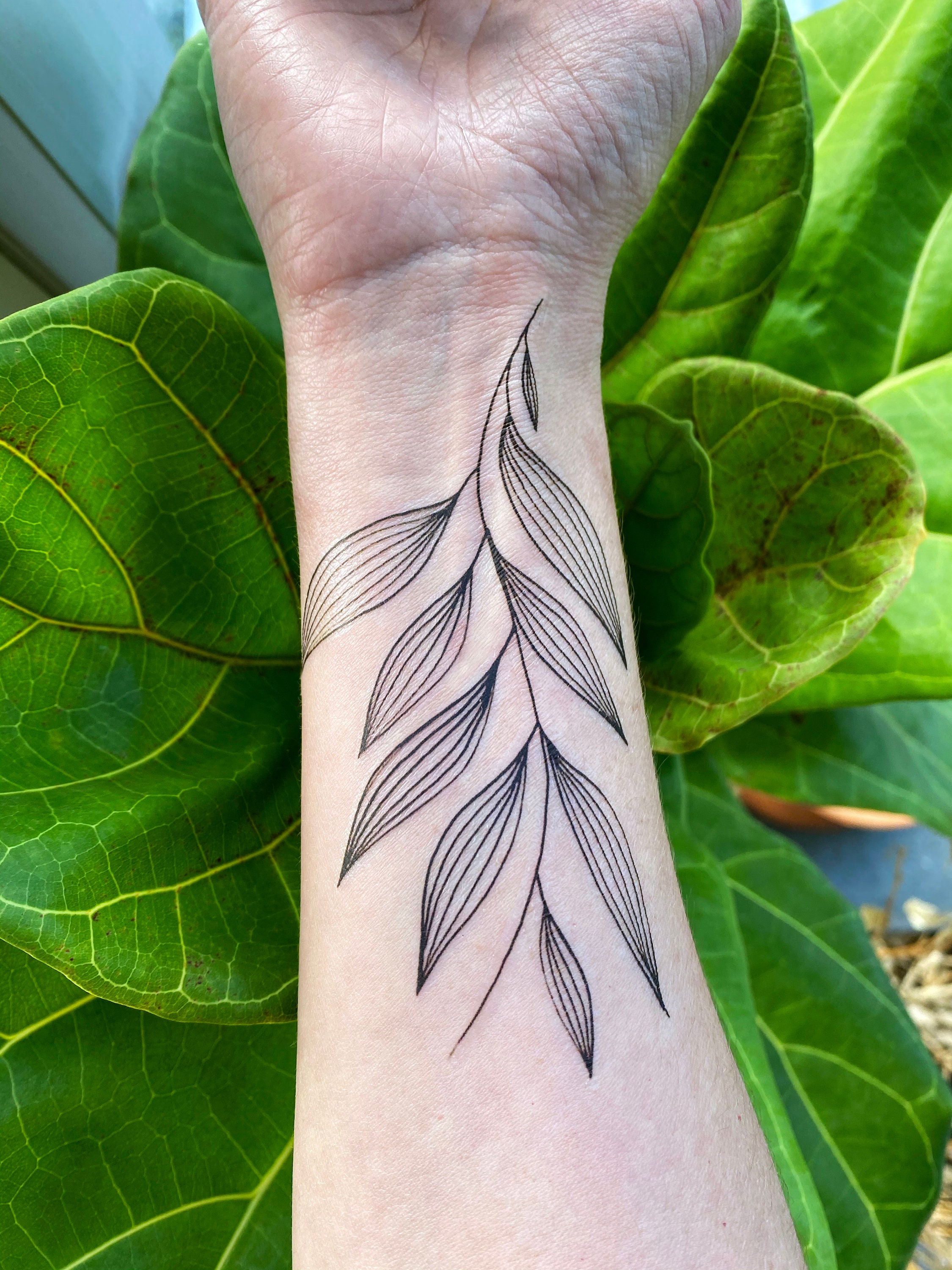 Palm Leaf Temporary Tattoo Large Palm Leaf Temporary Tattoo Large