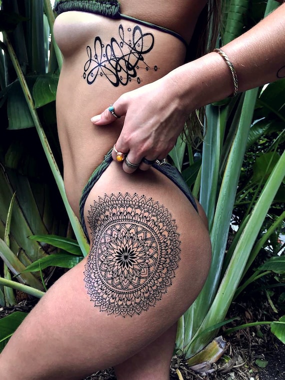 Mandala | Waterproof Temporary Tattoo | Extra Large