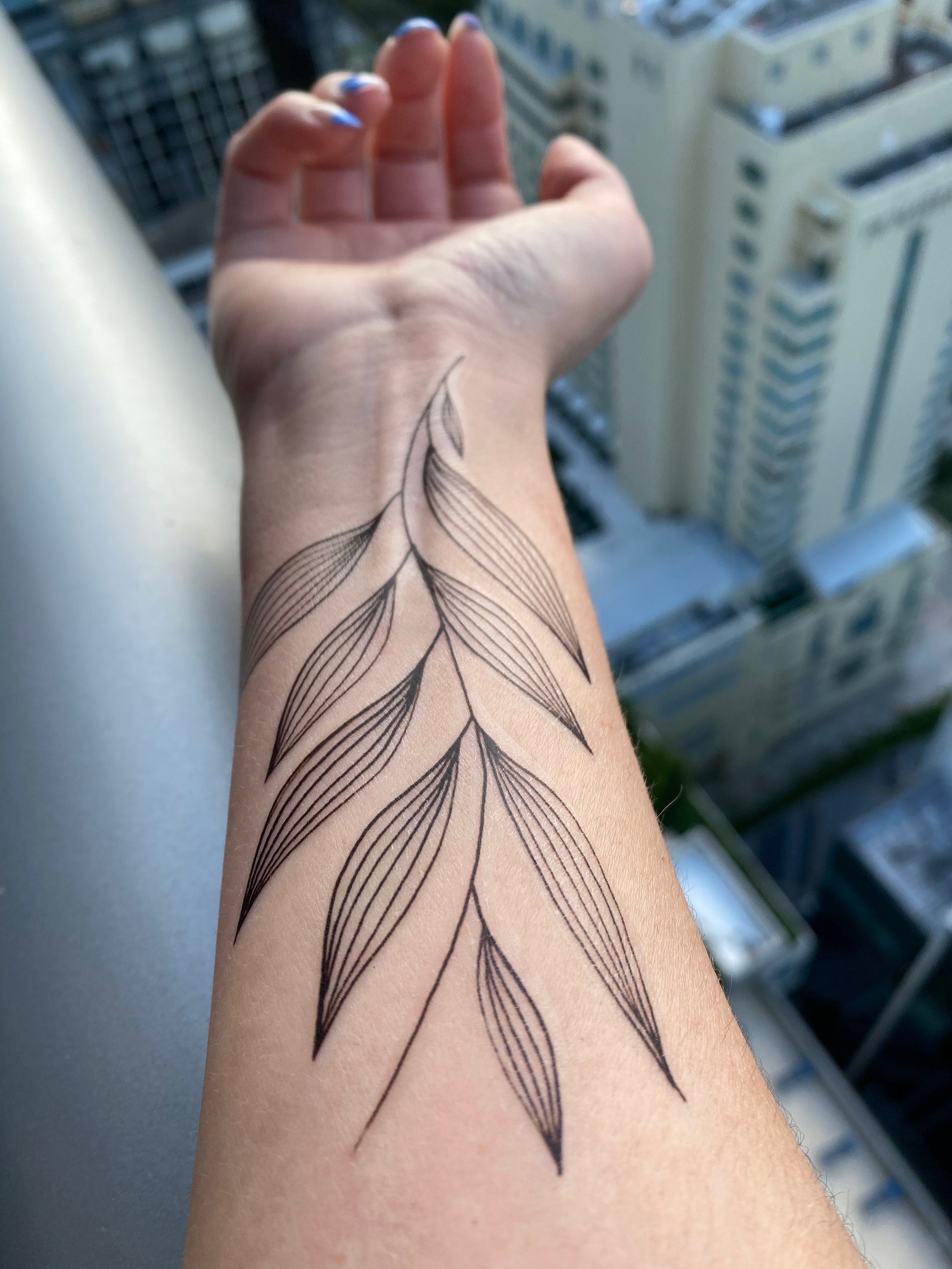 Palm Leaf Temporary Tattoo Large - Etsy Palm Leaf Temporary Tattoo Large - Etsy