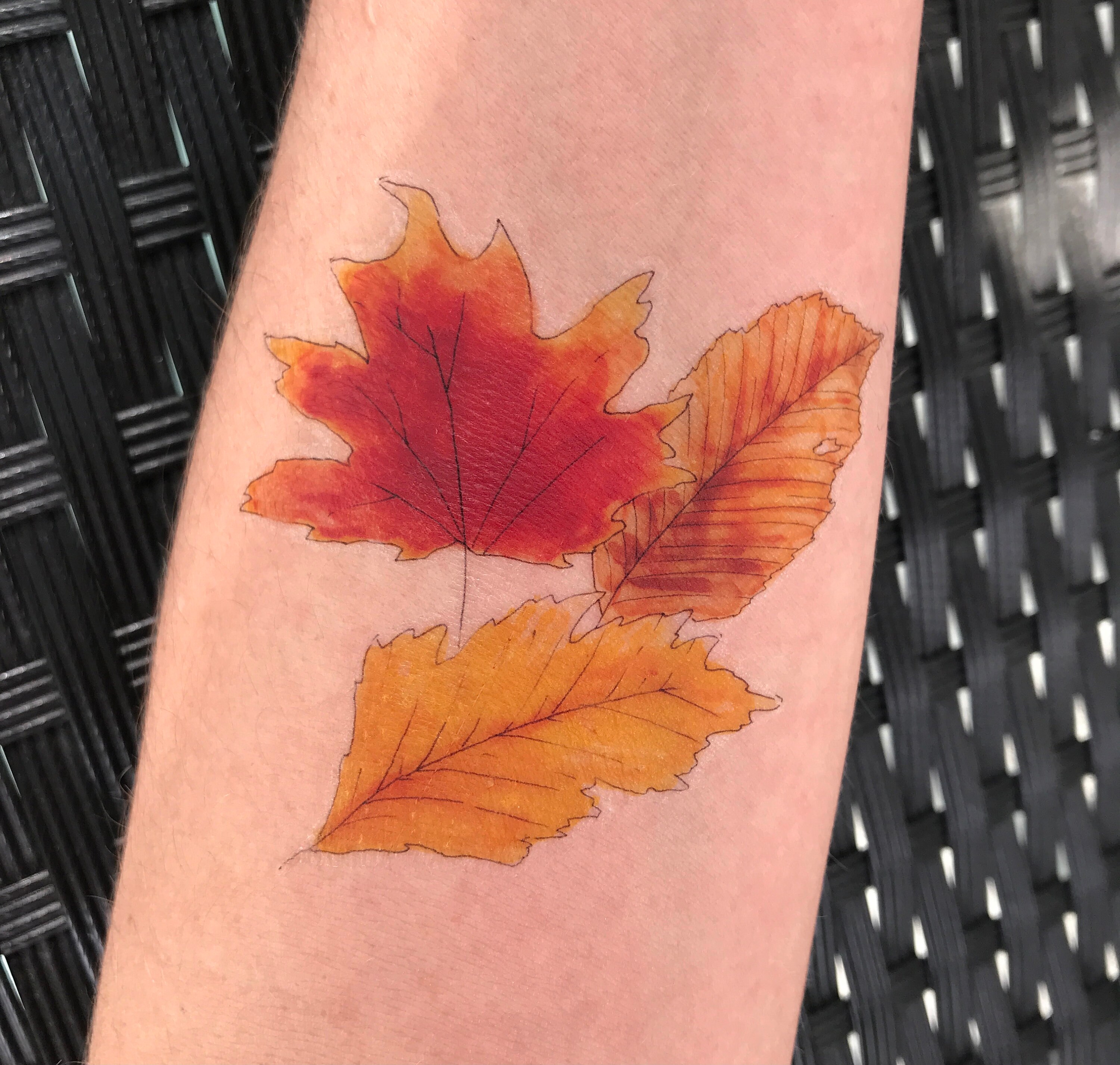 Fall Leaves Temporary Tattoo Fall Leaves Temporary Tattoo