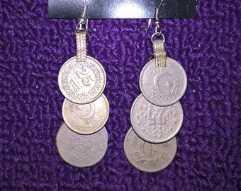 Coin earrings 3 tier