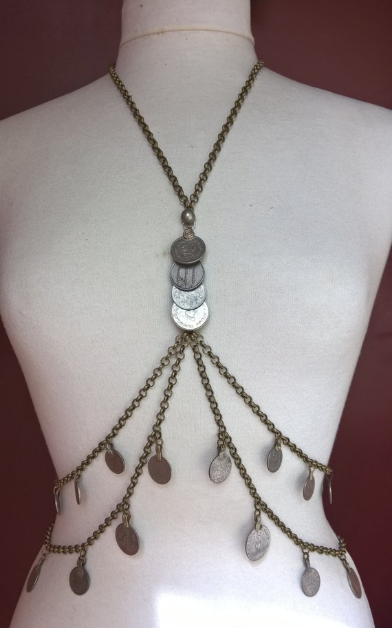 Bellydance Body Chain Coin Drape - Etsy