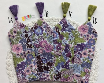 Liberty of London bookmark, Tana lawn bookmark, floral bookmark, reader gift, bookish gift, fabric bookmark, Margaret Annie pattern