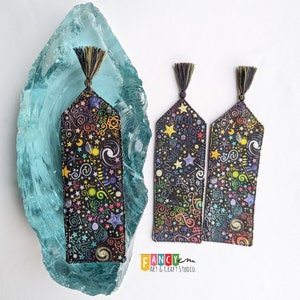 Galaxy Space Lesezeichen, handgemachtes Cosmic Stoff Lesezeichen mit Quaste, Geschenk für Weltall Liebhaber