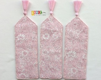 Liberty London bookmark, Emily Belle Candy floss pattern, floral bookmark, tana lawn,  reader gift, bookish gift, fabric bookmark,