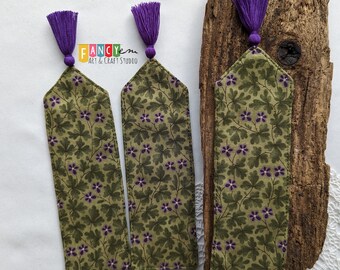 Purple flowers bookmark, reader gift, bookish, gardener gift, tiny purple flowers, bookmark