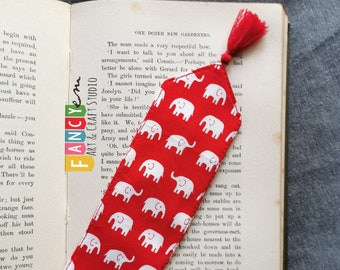 Elephant fabric bookmark, Elephant gift, Book lover gift, gift for reader,