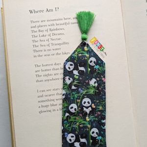 Panda bookmark, reader gift, panda gift, animal bookmark, bookmark with tassel