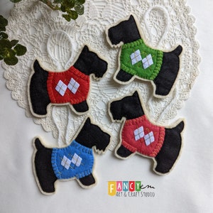 Scottish Terrier, Christmas Scottish terrier, handmade Scottie, dog ornament